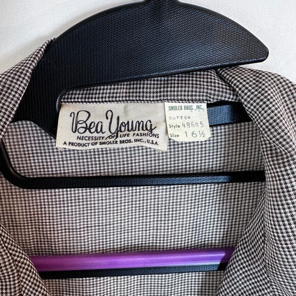 Vintage Bea Young Gingham Cotton Dress 16.5 | Short Sleeve Button Front USA - Picture 4 of 6